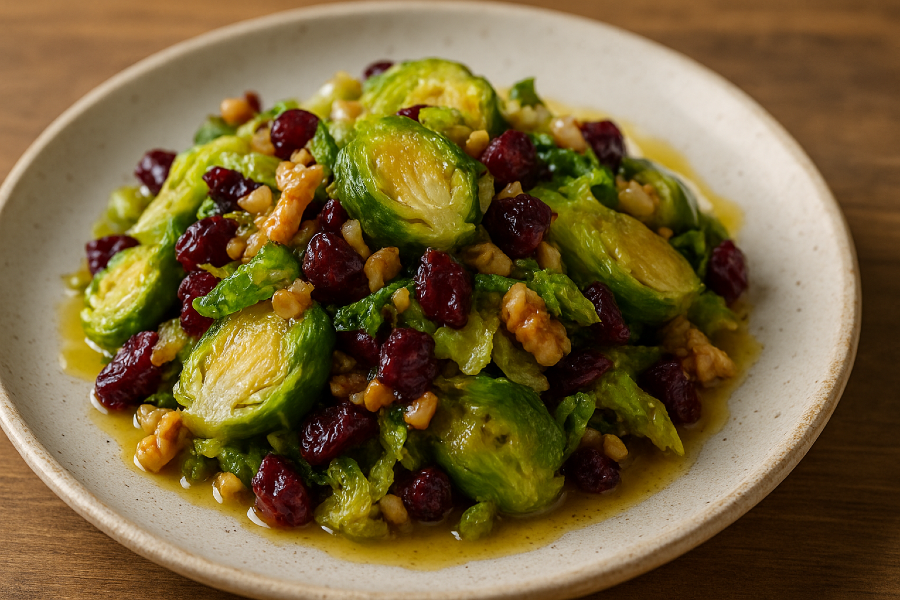 Brussels Sprouts with Cranberries & Walnuts