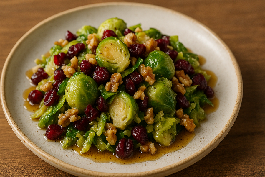 Brussels Sprouts with Cranberries & Walnuts