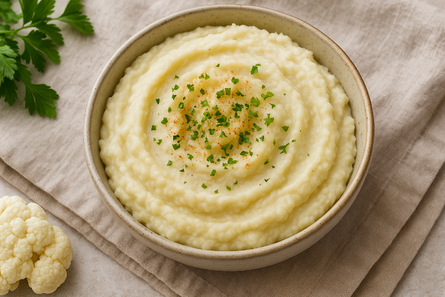 Creamy Mashed Mock Potatoes (Raw Cauliflower Mash)