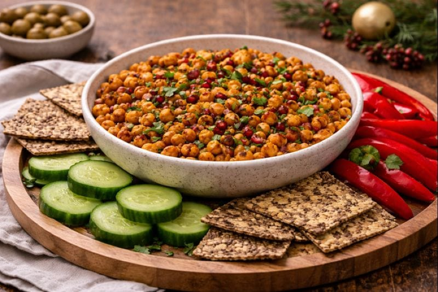 Za’atar Crispy Chickpeas with Pomegranate