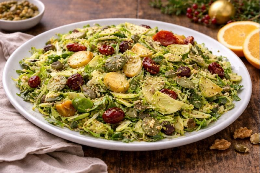 Shaved Brussels Sprouts Apple Citrus Salad